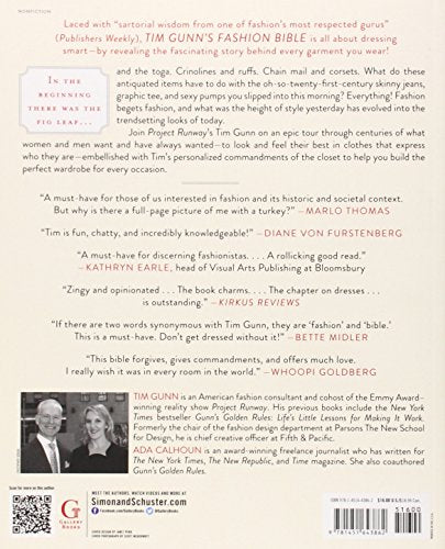 Tim Gunn's Fashion Bible: The Fascinating History of Everything in Your Closet — back cover