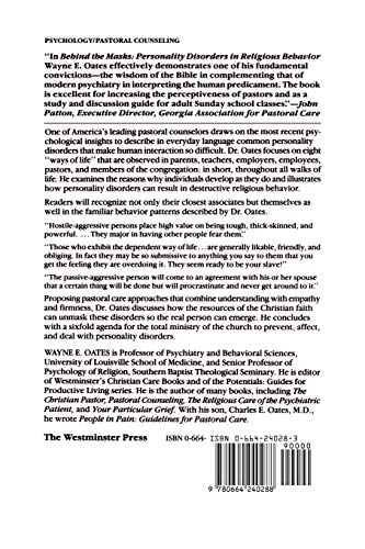 Behind the Masks: Personality Disorders in Religious Behavior (Personality Disorders in Religious Behaviour)