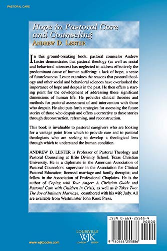Hope in Pastoral Care and Counseling — back cover