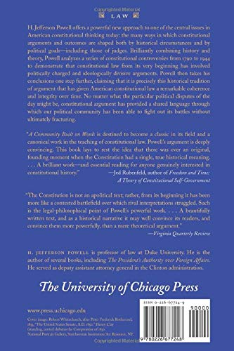 A Community Built on Words: The Constitution in History and Politics