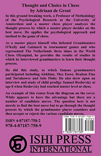 Thought and Choice in Chess by de Groot, Adriaan