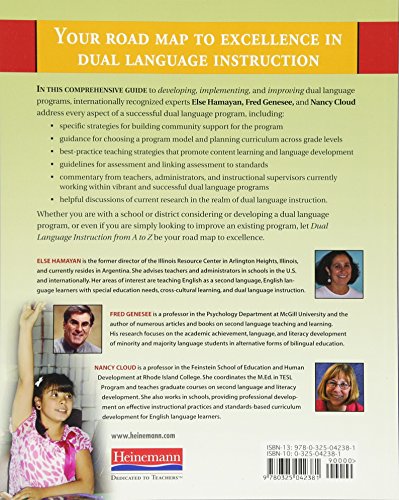 Dual Language Instruction from A to Z: Practical Guidance for Teachers and Administrators — back cover