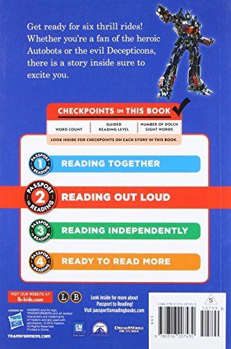 Transformers: Roll Out and Read Adventures (Passport to Reading) — back cover