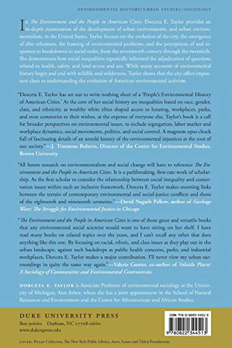 The Environment and the People in American Cities, 1600s-1900s: Disorder, Inequality, and Social Change