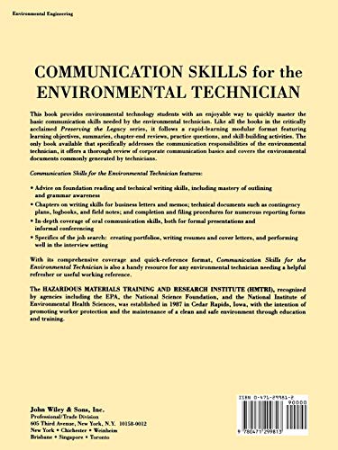 Communication Skills for the Environmental Technician (Preserving the Legacy)