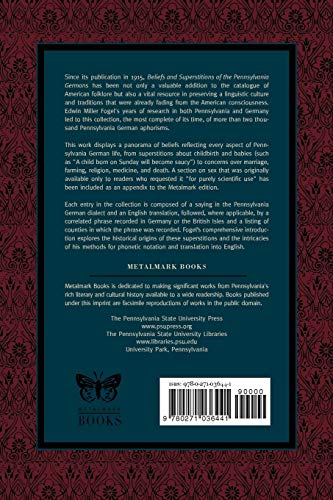 Beliefs and Superstitions of the Pennsylvania Germans (American Germanica)