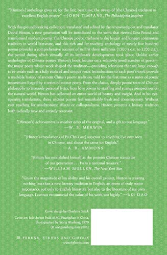 Classical Chinese Poetry: An Anthology by Hinton, David