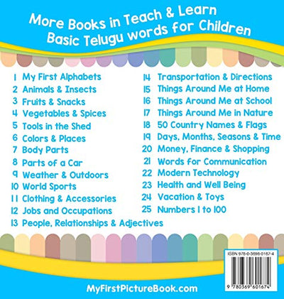 My First Telugu Alphabets Picture Book with English Translations: Bilingual Early Learning & Easy Teaching Telugu Books for Kids (Teach & Learn Basic Telugu Words for Children)