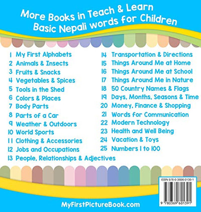My First Nepali Alphabets Picture Book with English Translations: Bilingual Early Learning & Easy Teaching Nepali Books for Kids (Teach & Learn Basic Nepali Words for Children)