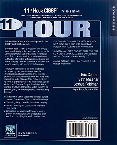 Eleventh Hour CISSP: Study Guide