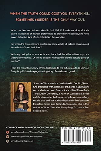 Everything To Lose: Large Print (Mountain Resort Mystery) — back cover