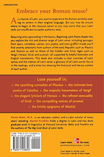 Beginning Latin Poetry Reader: 70 Selections from the Great Periods of Roman Verse and Drama (Latin Readers (McGraw-Hill))