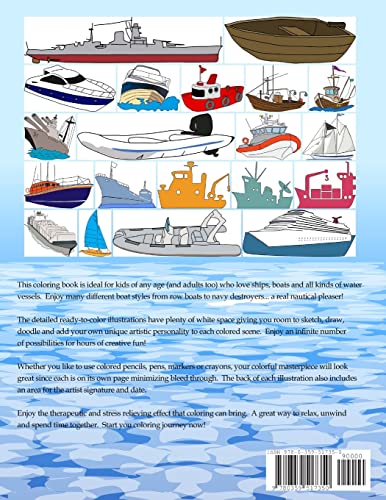 Boats Coloring Book