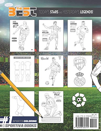 Soccer World All Stars 2020-21: La Liga Legends edition: The Ultimate Futbol Coloring, Activity and Stats Book for Adults and Kids
