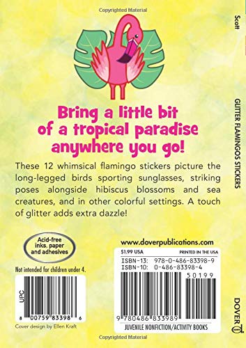Glitter Flamingos Stickers (Dover Little Activity Books: Animals)