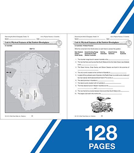 Mark Twain Discovering the World of Geography Workbook, Grades 7-8 Middle School Books Focusing on Map Skills of t he Eastern Hemisphere, Social Studies Classroom or Homeschool Curriculum