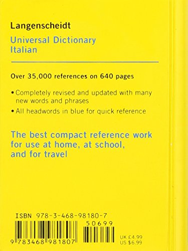 Langenscheidt Universal Dictionary Italian (Langenscheidt Universal Dictionaries) — back cover