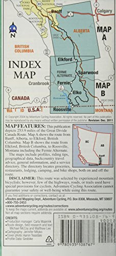 Great Divide Mountain Bike Route - Canada: Banff, Alberta - Roosville, Montana - 254 miles (Green Trails Maps)