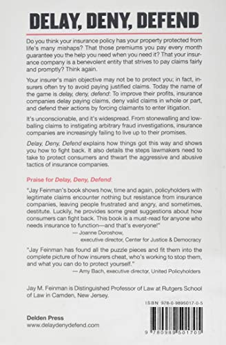 Delay Deny Defend--paperback by feinman