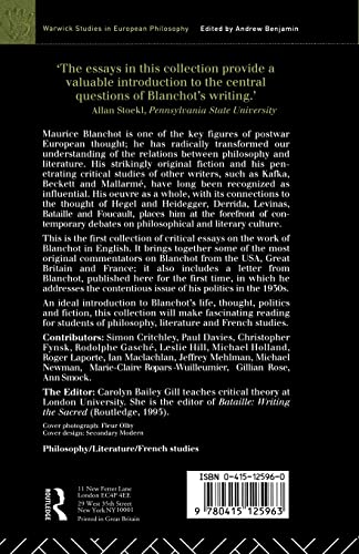 Maurice Blanchot: The Demand of Writing (Warwick Studies in European Philosophy)