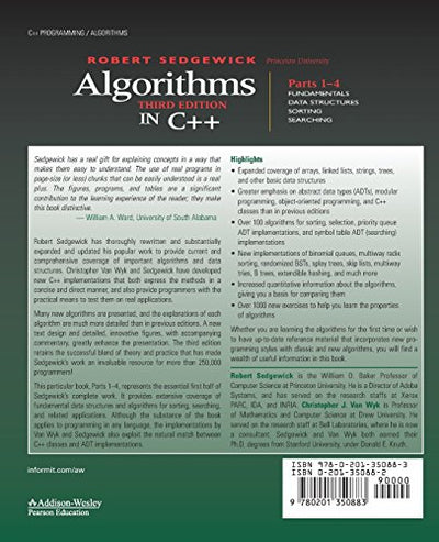 Algorithms in C++, Parts 1-4: Fundamentals, Data Structure,