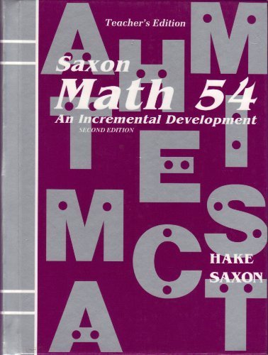 Saxon Math 5/4 Special Populations: Teacher Edition 2001