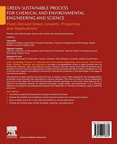 Green Sustainable Process for Chemical and Environmental Engineering and Science: Plant-Derived Green Solvents: Properties and Applications