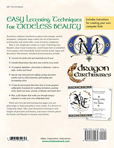 Interweave Press Calligraphy Magic: How to Create Lettering, Knotwork, Coloring and More — back cover
