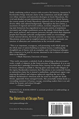 Fields of Wheat, Hills of Blood: Passages to Nationhood in Greek Macedonia, 1870-1990 — back cover