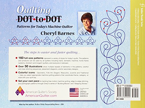 Quilting Dot-to-dot Patterns for Today's Machine Quilter — back cover