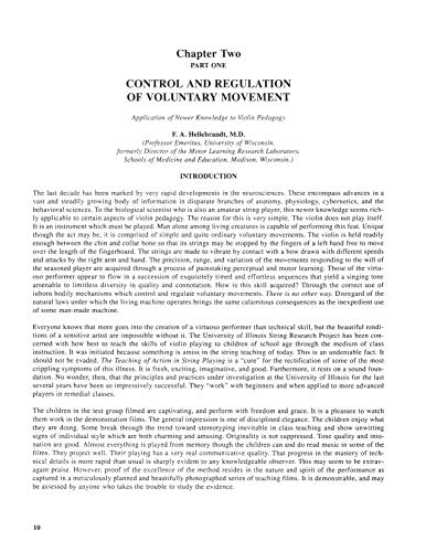 The Teaching of Action in String Playing