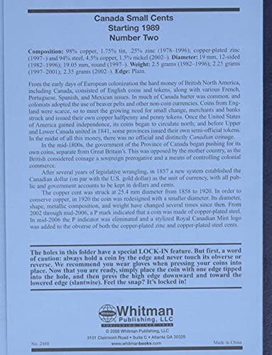 Canadian Small Cents Folder Number 2: Collection Starting 1989 (Official Whitman Coin Folder)