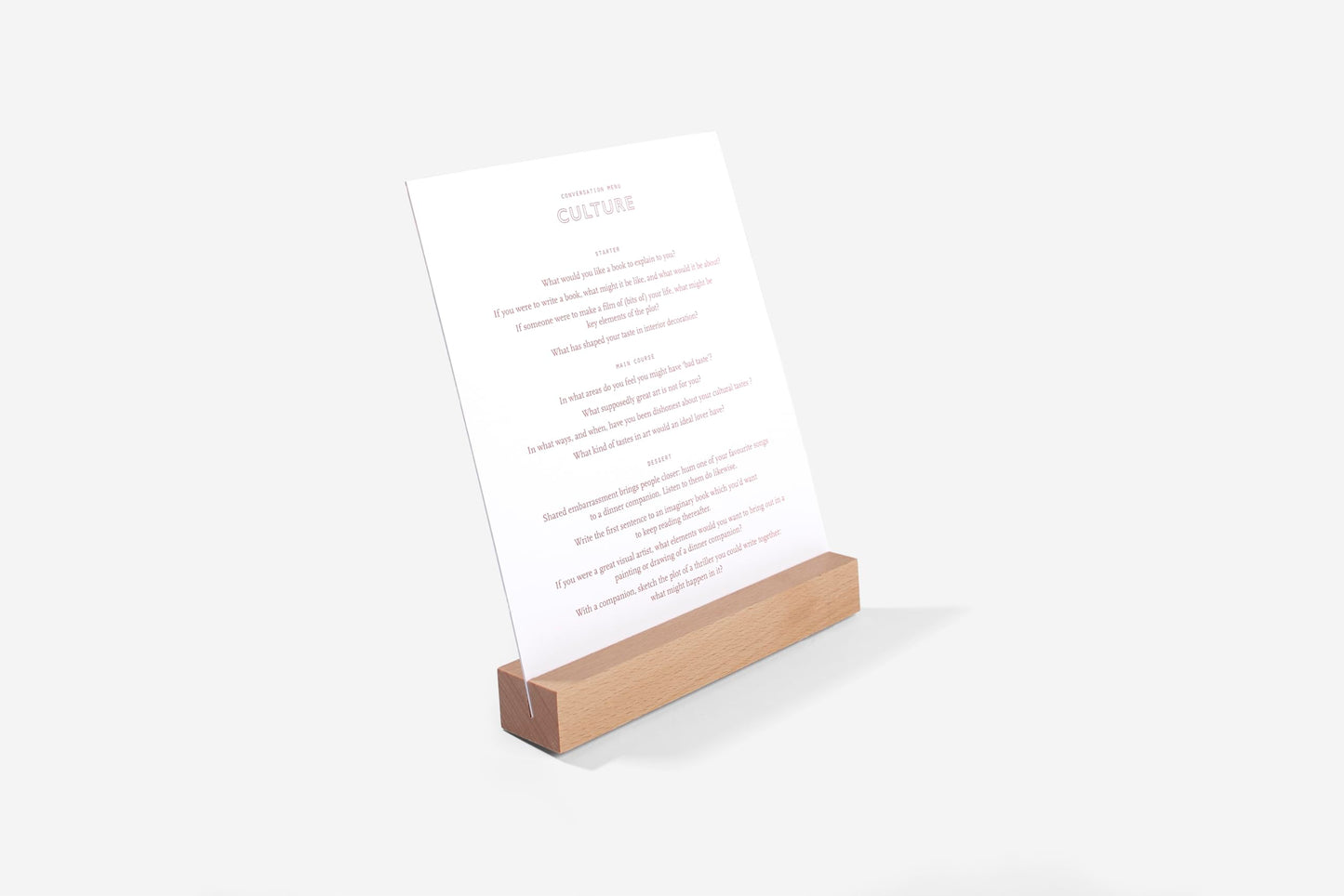 Conversation Menus Card Set: Questions to foster friendship and bring meals to life