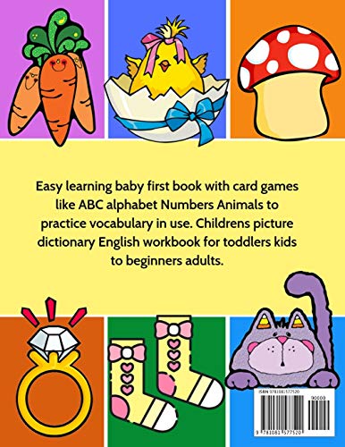 600 Basic Words Cartoons Flash Cards Bilingual English Ukrainian: Easy learning baby first book with card games like ABC alphabet Numbers Animals to ... for toddlers kids to beginners adults.