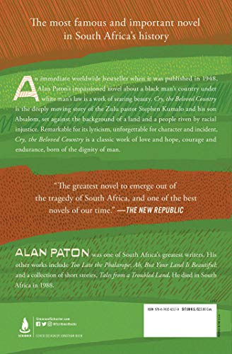 Cry, the Beloved Country — back cover