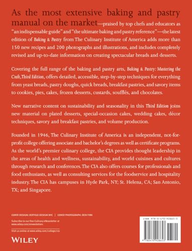 Baking and Pastry: Mastering the Art and Craft — back cover