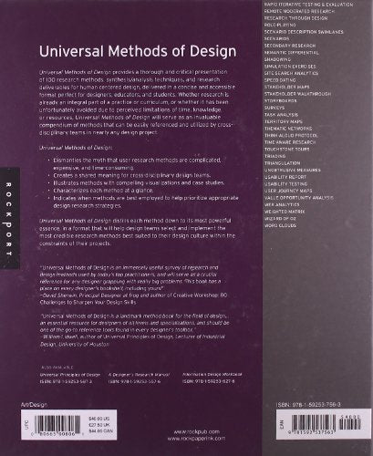 Universal Methods of Design: 100 Ways to Research Complex Problems, Develop Innovative Ideas, and Design Effective Solutions — back cover