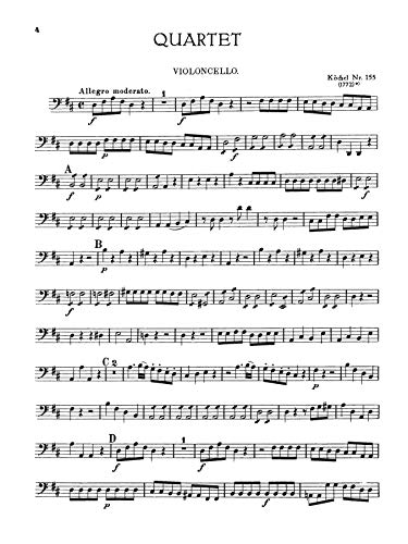 Sixteen Easy String Quartets, K. 155, 156, 157, 158, 159, 160, 168, 169, 170, 171,172, 173, 285, 298, 370, 546: Part(s) (Kalmus Edition)