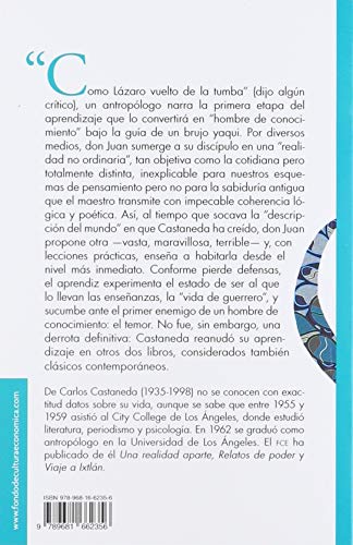 Las enseanzas de don Juan: una forma yaqui de conocimiento (Spanish Edition) — back cover