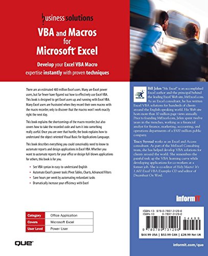 VBA and Macros for Microsoft Excel