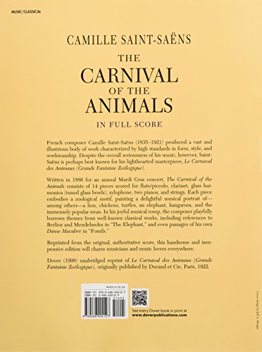 The Carnival of the Animals in Full Score (Dover Orchestral