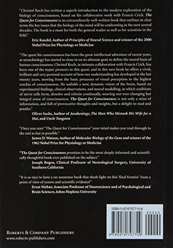 The Quest for Consciousness: A Neurobiological Approach — back cover