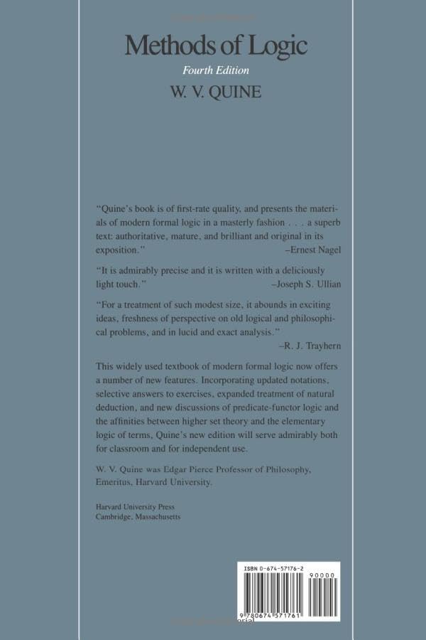 Methods of Logic by Quine, Willard Van Orman