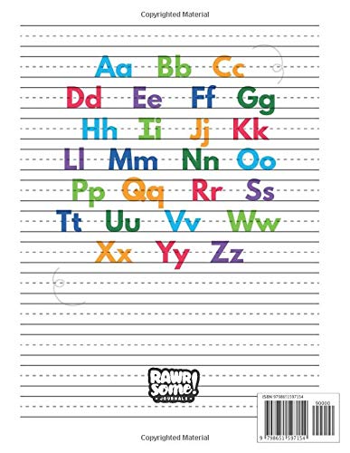 Writing Practice Paper with Dotted Lines for 3rd Grade: 120 Sheets of Lined Handwriting Paper, 1/2 Inch Rule (half) with Center Line, Notebook 11 x 8.5"