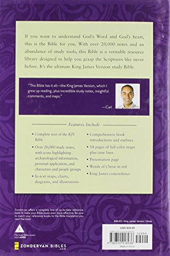 Zondervan KJV Study Bible — back cover