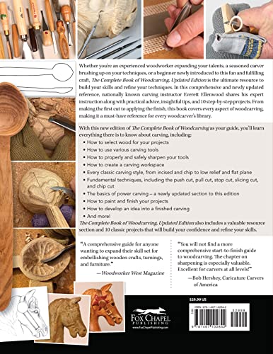 The Complete Book of Woodcarving, Updated Edition: Everything You Need to Know to Master the Craft (Fox Chapel Publishing) Beginners to Advanced Carvers - 10 Projects, Patterns, Sharpening, and More