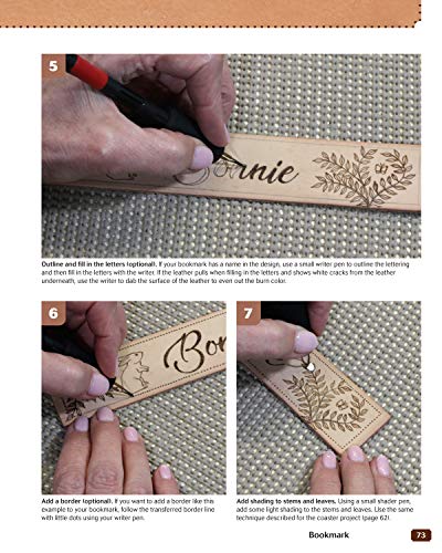 Leather Pyrography: A Beginner's Guide to Burning Decorative Designs on Leather (Fox Chapel Publishing) 6 Projects, Step-by-Step Instructions, & Essential Information for Using Pens on Leather vs Wood