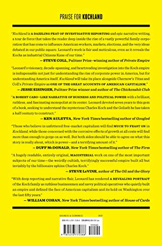 Kochland: The Secret History of Koch Industries and Corporate Power in America — back cover
