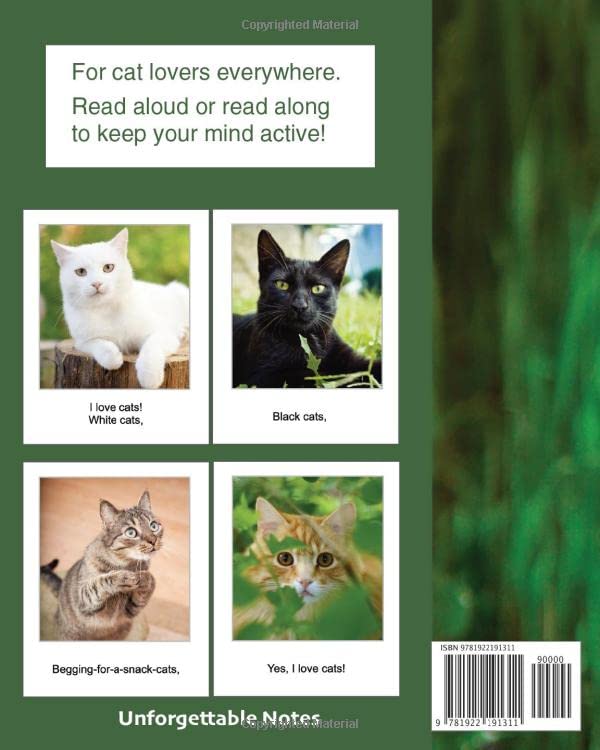 Yes, I love cats! A picture book with light verse (Large print): For cat lovers living with dementia, brain injury, or other life challenges