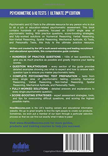 PSYCHOMETRIC & IQ TESTS: Sample tests, questions, and help on how to prepare for and pass psychometric & IQ assessments. (The Testing Series)